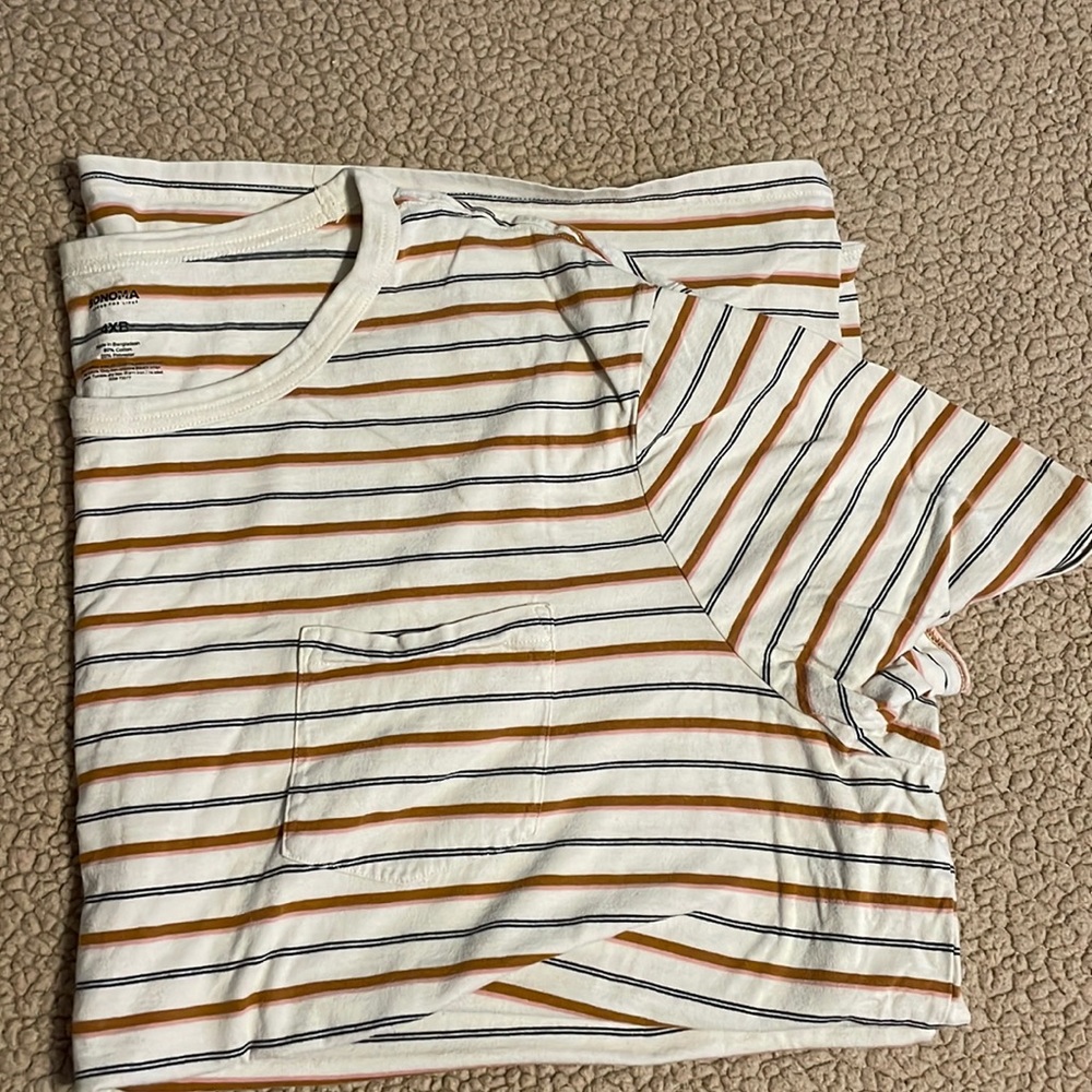 Sonoma Striped Men’s 4xb Pocket T Shirt